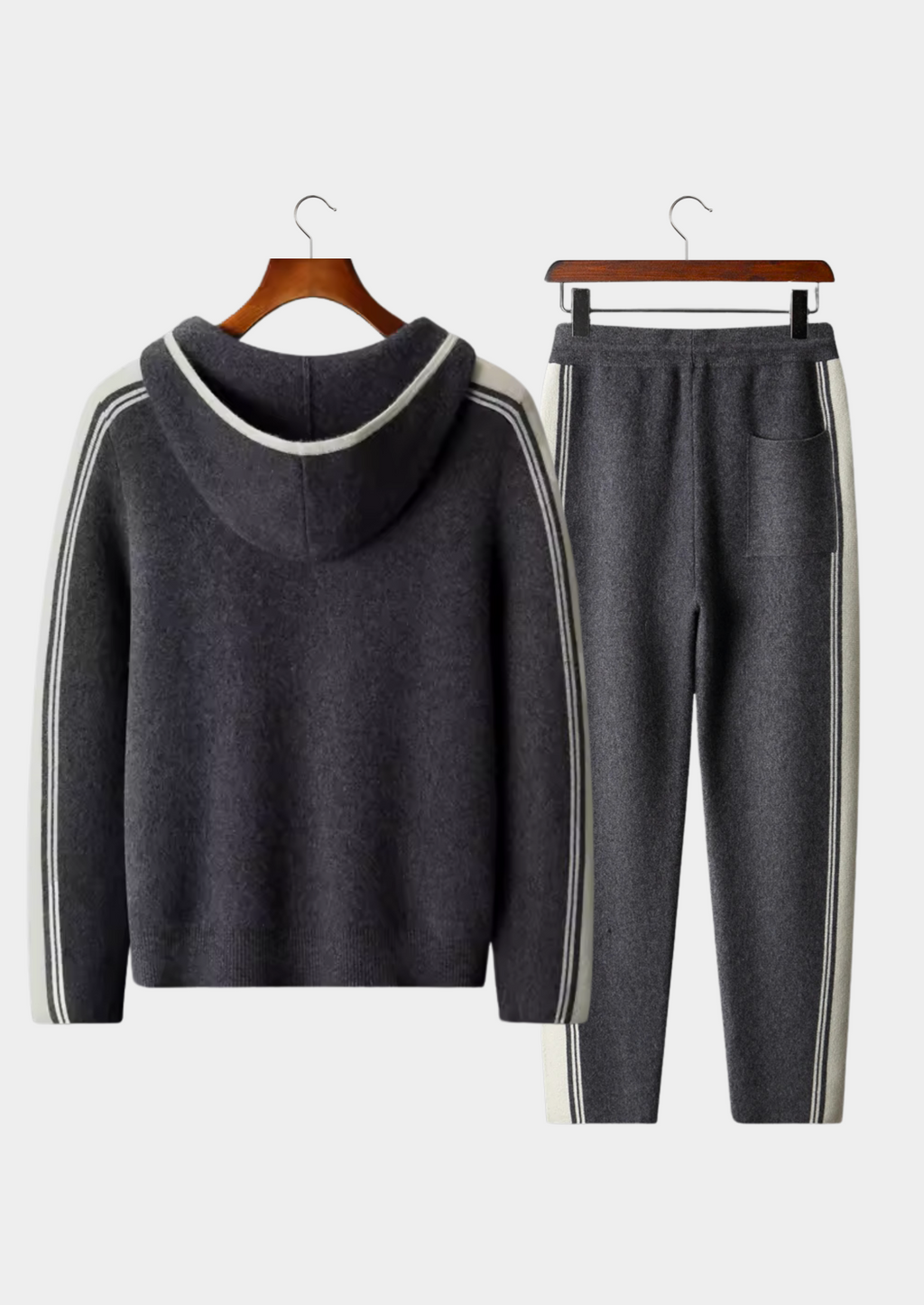 PURE EXTRA-FINE MERINO WOOL DARK GRAY DAMIEN SET