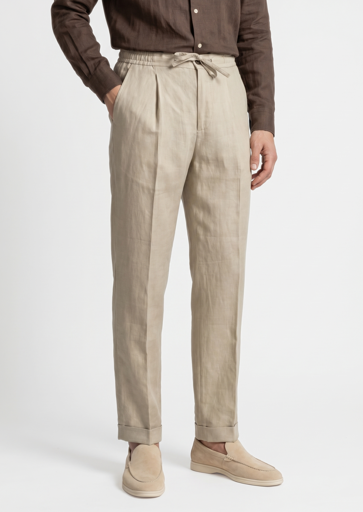 DRAWSTRING COASTAL TROUSERS - Sand